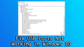 fix usb ports not working in windows 10