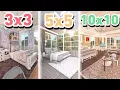 Building a Bloxburg BEDROOM in 3x3 5x5 and 10x10 grid