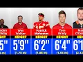 Heights Comparison of famous NFL players