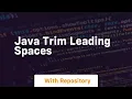 java trim leading spaces