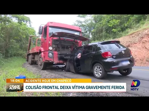 Grave acidente na SC-283: colisão frontal deixa vítima gravemente ferida