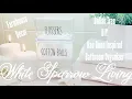 DIY DOLLAR TREE RAE DUNN INSPIRED FARMHOUSE BATHROOM ORGANIZER STACKING CANISTERS