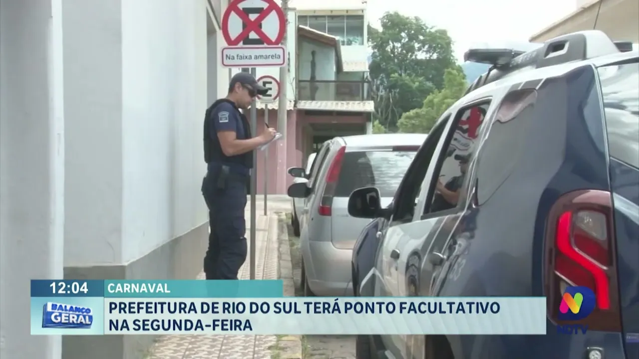 Prefeitura de Rio do Sul terá ponto facultativo na segunda-feira