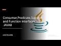 consumer producer supplier and function interfaces java8