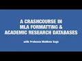 MLA Style and CMT Library Database Tutorial Fall 2020