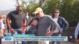 Carlo Ancelotti comanda primeiro treino de olho no jogo contra o Equador, nesta quinta-feira