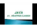 WRAPPER CLASSES