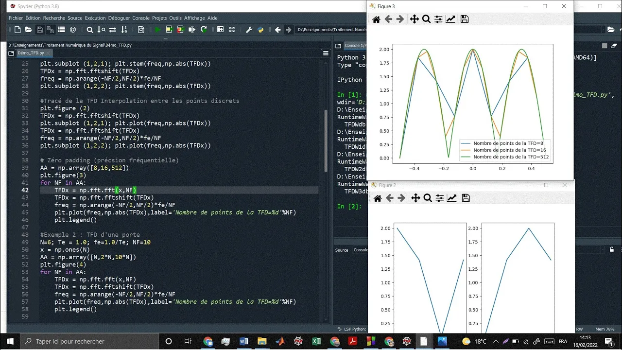 Transformée de Fourier Discrète : Démo sous python : FFT, Zero Padding, précision fréquentielle
