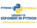 Python Tutorial Python Exponent