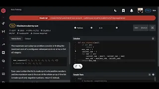 Codewars Maximum subarray sum Python 5 kyu