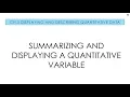 Applied Stats 3 1 Summarizing and Displaying a Quantitative Variable