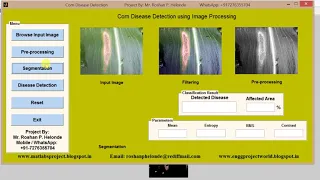 Matlab Code for Corn Disease Detection using Image Processing