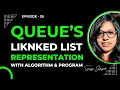 Episode 36 Queue s Linked List Representation with Algorithm Program