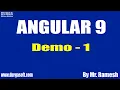 Angular 9 tutorials Demo - 1 by Mr Ramesh On 19-08-2020 7AM