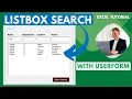Excel VBA ListBox Search in UserForm Filter Data Instantly Step-by-Step Tutorial