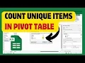 How To Count Unique Items In Pivot Table In Excel
