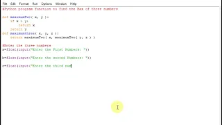 Python program function to find the Maximum of three numbers
