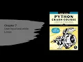 User Input and While Loops - Python Crash Course Book in Arabic