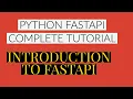 Fastapi Python Complete Tutorial Introduction To Fastapi Tutorial 1