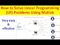 How to Solve Linear Programming LP Problems Using Matlab