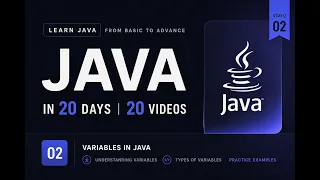 Java Variables Data Types Day 2 of 20 Java Full Course for Beginners