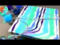 Lagu Chian pull painting - Acrylic pouring - Alternating flow using blue - fluidcomet