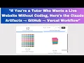 If You Want a Live Website Without Coding Here s the Claude Artifacts GitHub Vercel Workflow