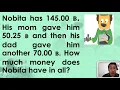 Word problem of money in baht and satang using addition - Grade 3
