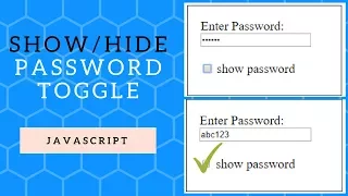 Show Hide Password Toggle Button using Javascript only