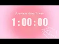 1 Hour Silent Study Timer Soft Alarm Only Pink Aesthetic AD -Friendly