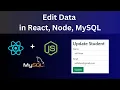 How to Update Data Using React js Node js and MySQL database