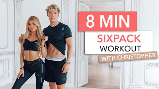 8 MIN SIXPACK WORKOUT - with Christopher \u0026 a very special twist / No Equipment I Pamela Reif