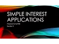 Simple Interest Applications - Finance Chapter Section 2 Saving