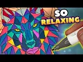 So Relaxing Coloring Geometric Wolf Coloring Page Free Printable