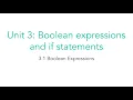 AP CSA 3 1 Boolean Expressions