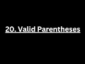 20 Valid Parentheses LeetCode Using Python
