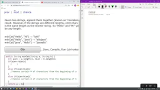 String-1 minCat Java Solution Codingbat com