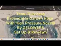 Temu Purchase Expandable Garden Hose with High Pressure Nozzle by GFLOWERS - Set Up