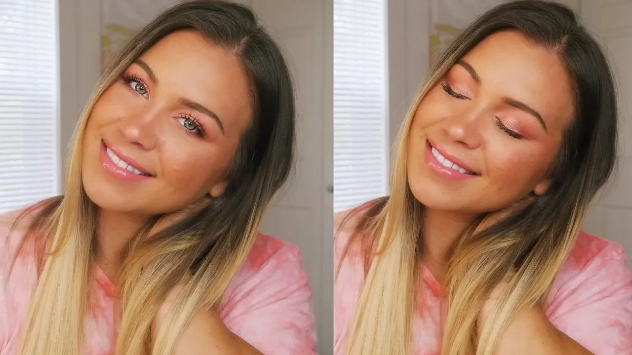 SUMMER PEACHY PINK LOOK | KOREAN MAKEUP TUTORIAL. 