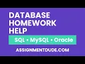 Database Homework Help SQL MySQL Oracle MongoDB AssignmentDude com