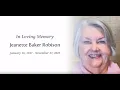 Jeanette Robison Funeral Service