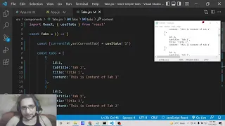 Build React js Material-UI Multiple Tabs Layout Component Using Array of Objects in JSX Javascript