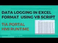 Data Logging in Excel format in Siemens TIA Portal HMI RT