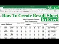 How To Create Exam Result Sheet For a Class In MS Excel Make Result Card of a Class In Excel