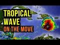 Tropical Wave moves through the Caribbean