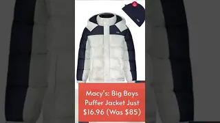 Macy s Big Boys Puffer Jacket Just 16 96 Was 85