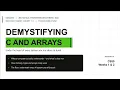 Demystifying C and Arrays - Office Hour 2 Solaja Builders Foundry Program