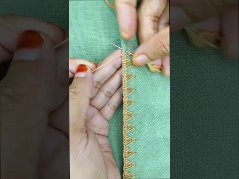 Superb border hand embroidery design #embroidery #loopstitch #sewing #beginnersstitch #crochet #diyn
