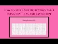 How to make multiplication table using HTML CSS and JavaScript