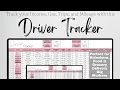 Driver Tracker Gig Driver Log Food Delivery Driver Mileage Tracker Driving Log Rideshare Template